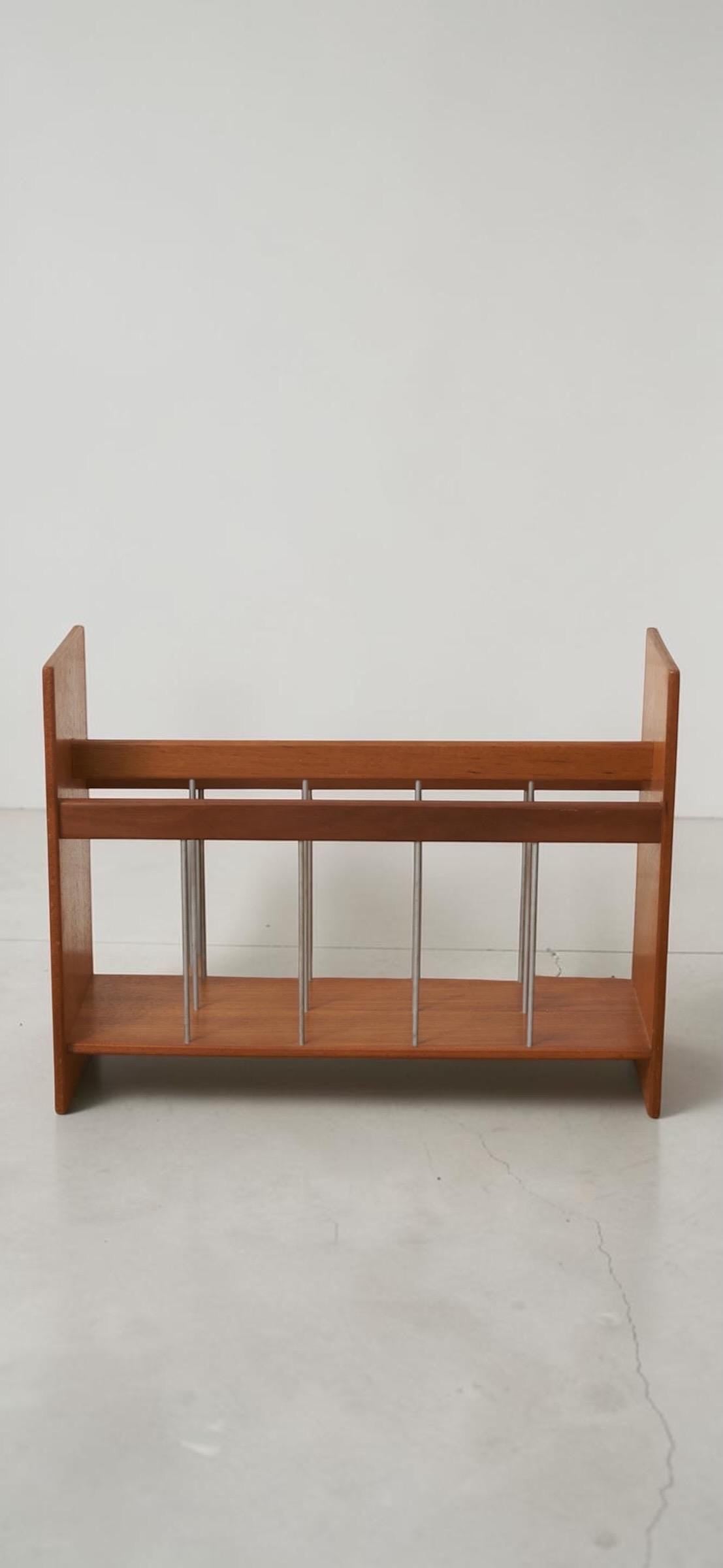 Teak Magazine Rack, Vintage Mid Century Canterbury, Rod Divider Design, Scotland Sourced