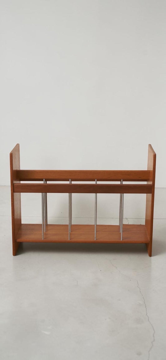 Teak Magazine Rack, Vintage Mid Century Canterbury, Rod Divider Design, Scotland Sourced