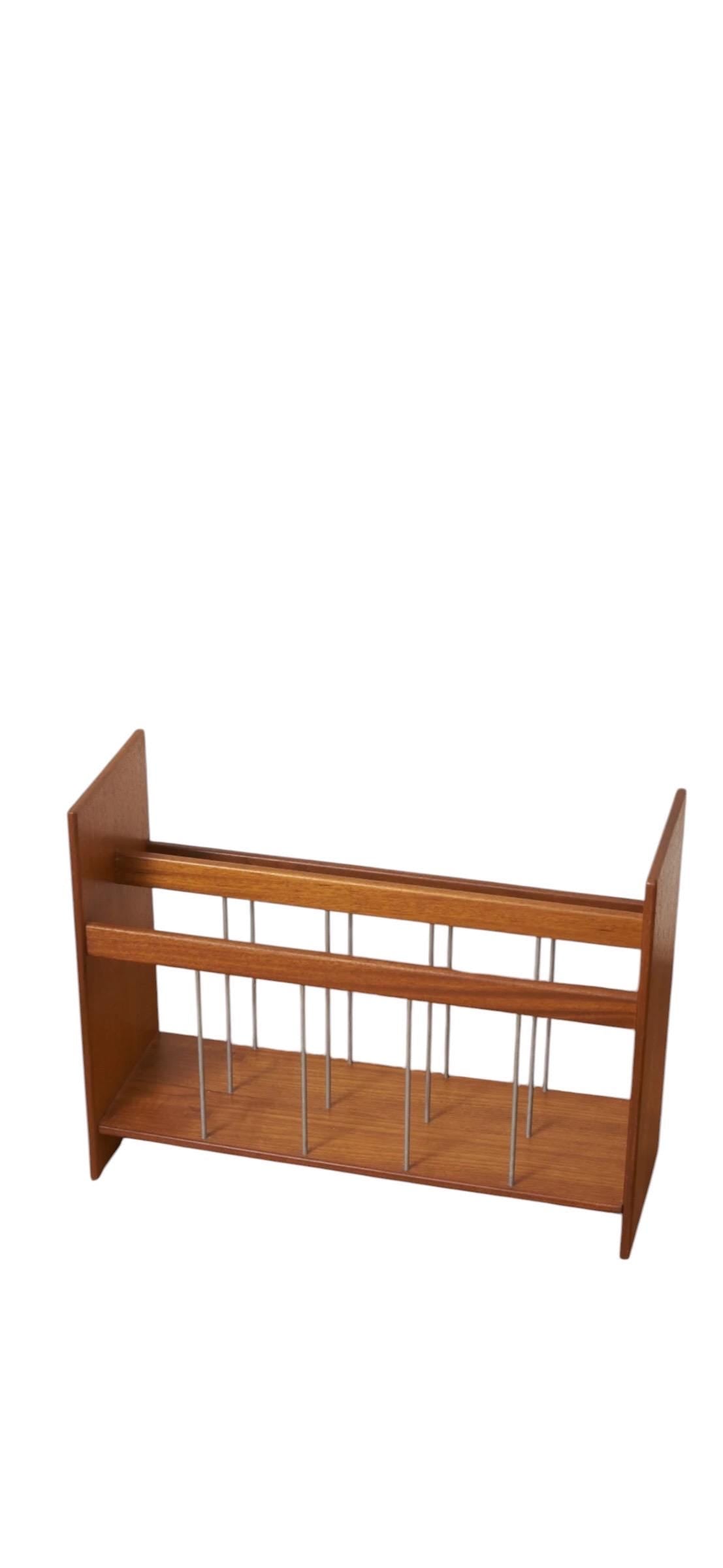 Teak Magazine Rack, Vintage Mid Century Canterbury, Rod Divider Design, Scotland Sourced