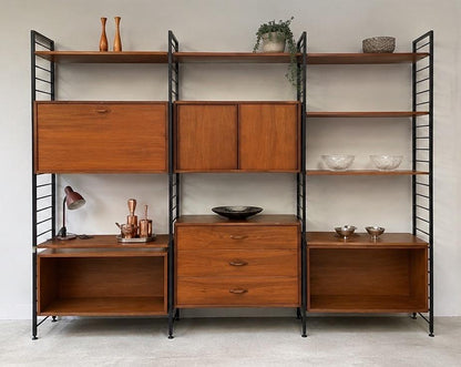 Genuine Ladderax, designed by Robert Heal for Staples 1964, Teak and Black Steel.