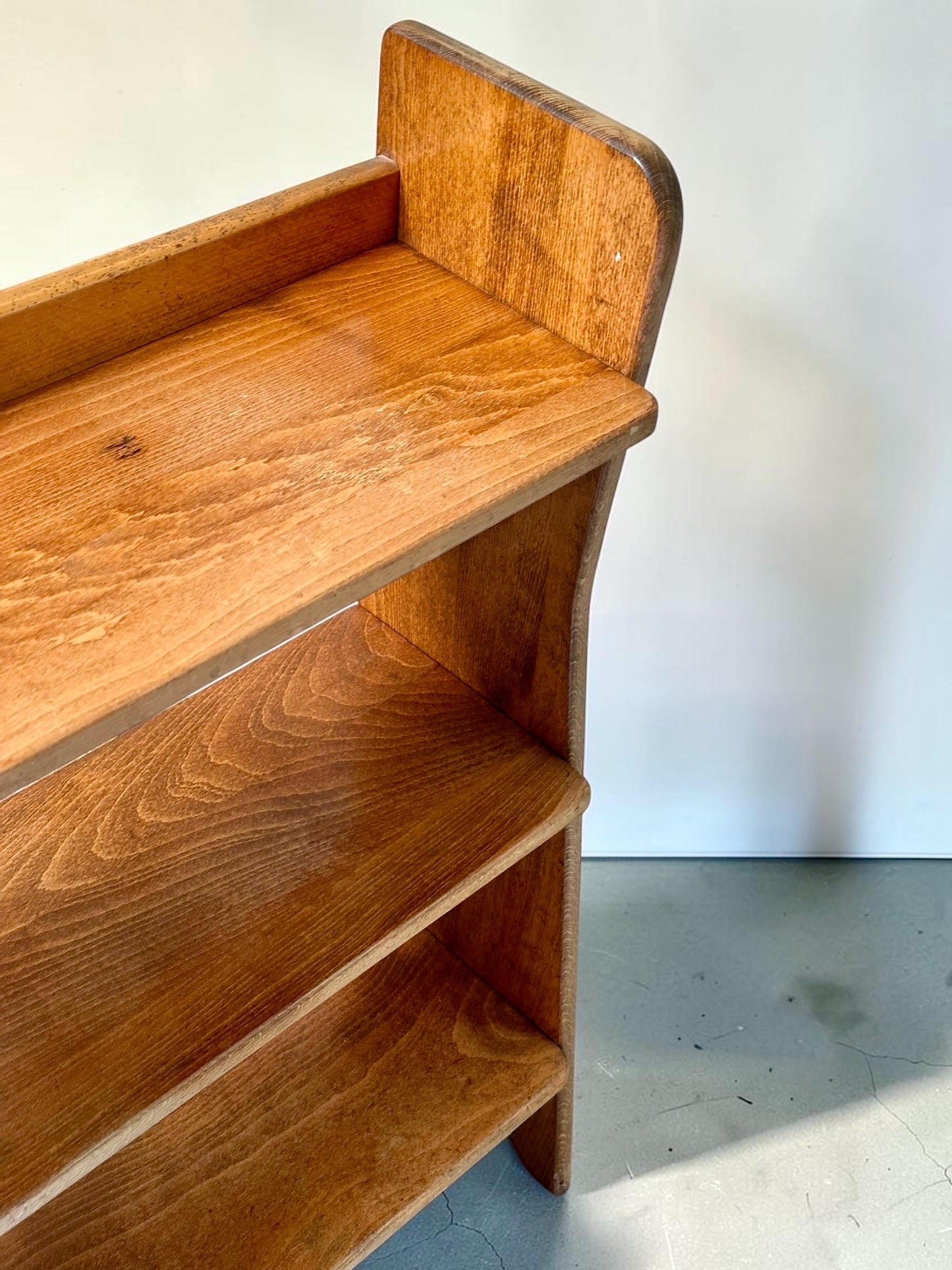 Mid-Century Oak Open Bookcase, Unattributed