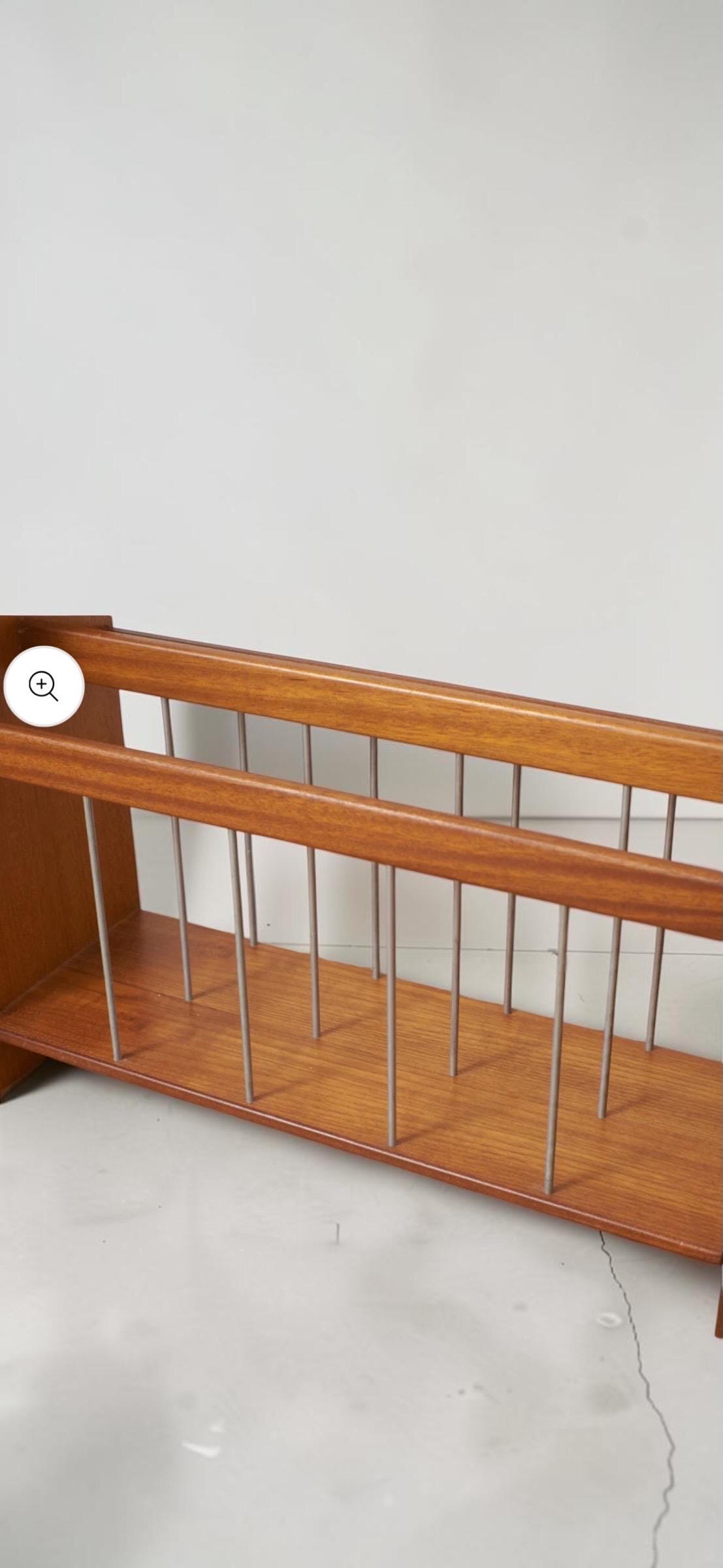 Teak Magazine Rack, Vintage Mid Century Canterbury, Rod Divider Design, Scotland Sourced