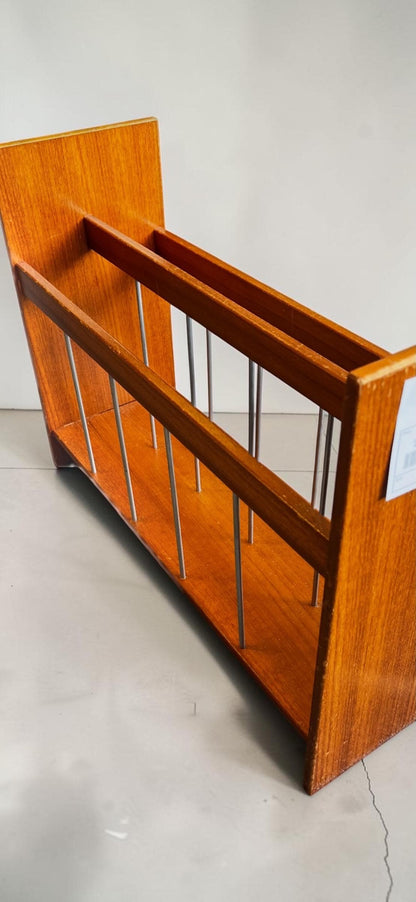 Teak Magazine Rack, Vintage Mid Century Canterbury, Rod Divider Design, Scotland Sourced