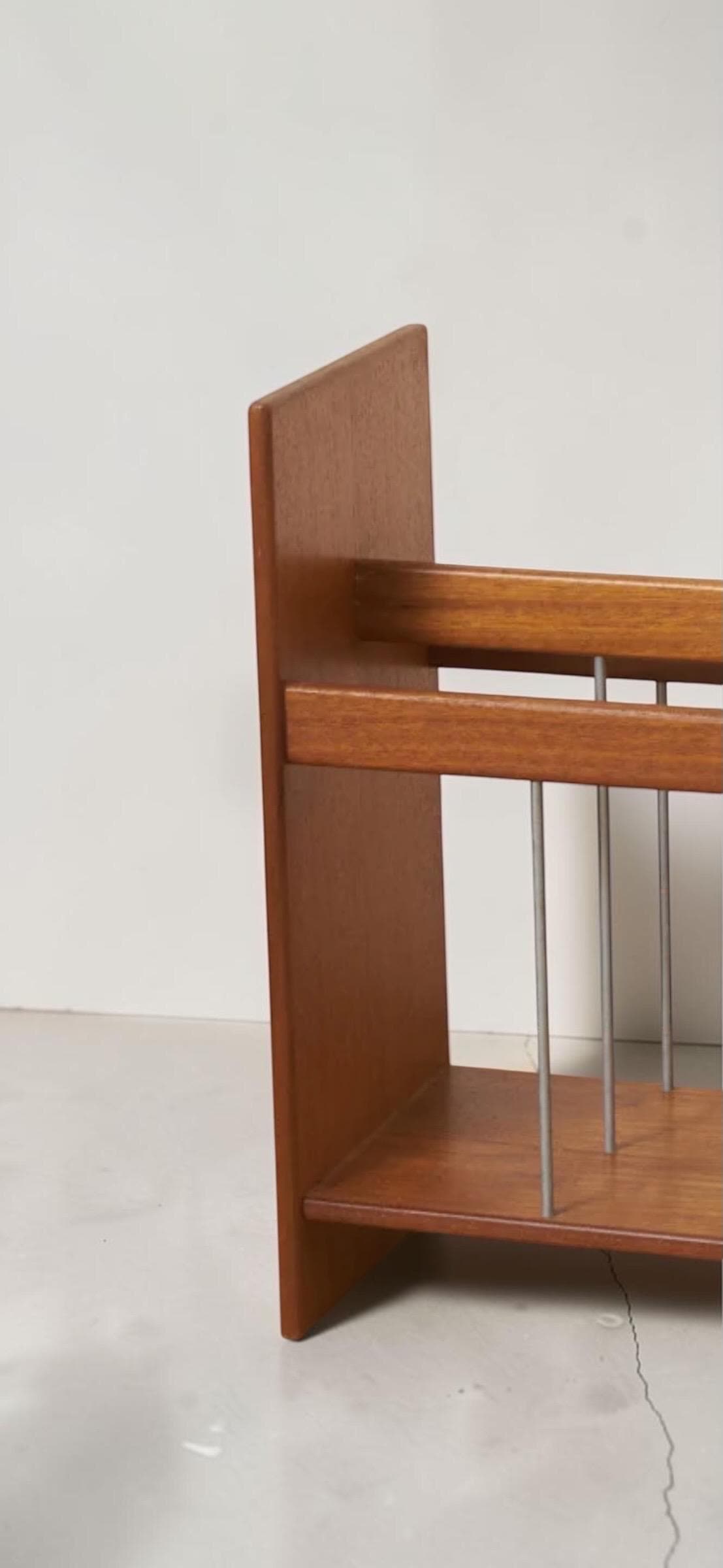 Teak Magazine Rack, Vintage Mid Century Canterbury, Rod Divider Design, Scotland Sourced