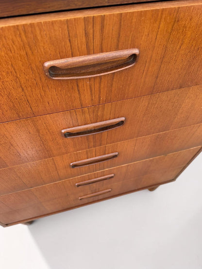 British Mid-Century Teak Tallboy, c.1960s/70s