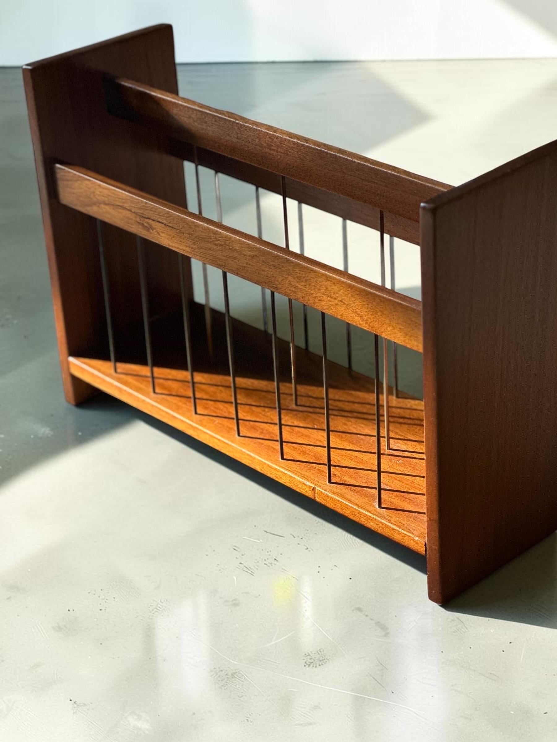 Handcrafted Teak Magazine Rack, 1960s — Night Class Piece