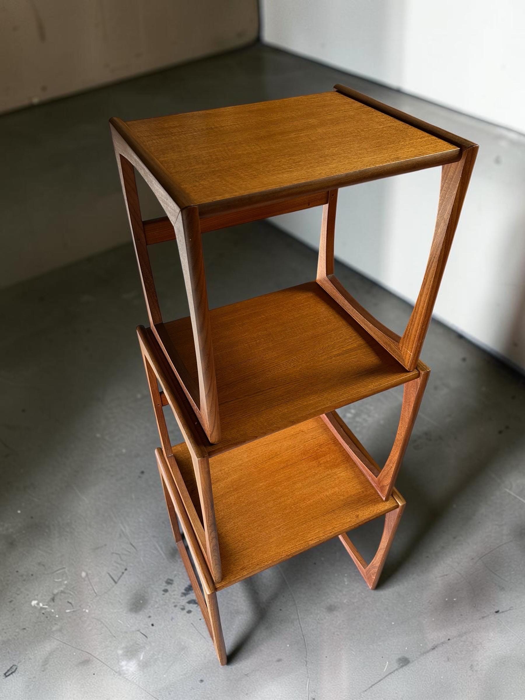 G Plan Quadrille Teak Nesting Tables, 1960s Victor Wilkins Design