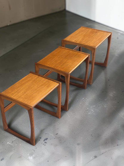 G Plan Quadrille Teak Nesting Tables, 1960s Victor Wilkins Design