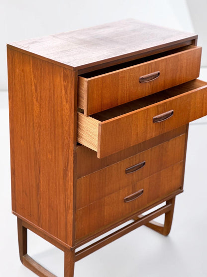 British Mid-Century Teak Tallboy, c.1960s/70s