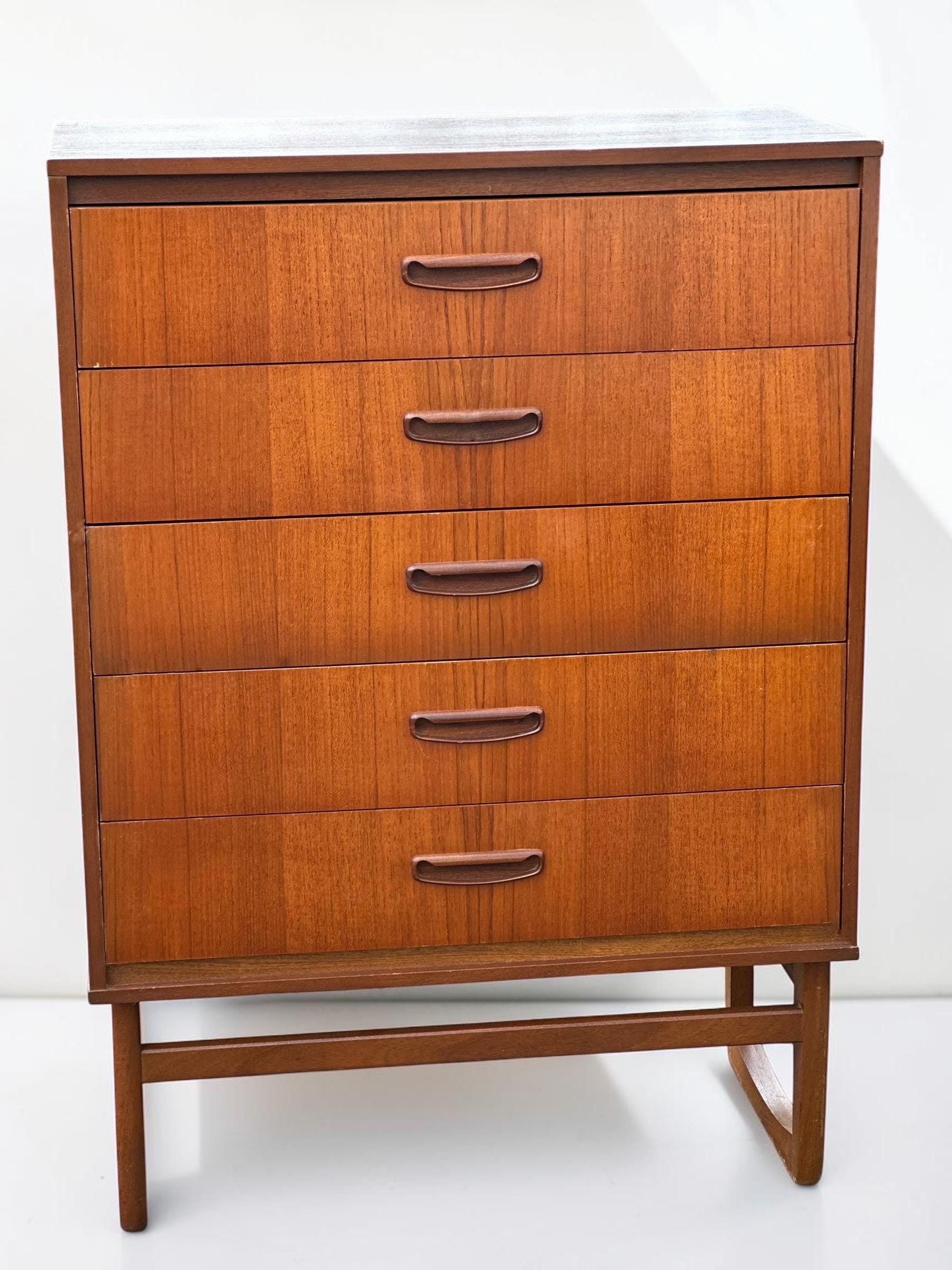 British Mid-Century Teak Tallboy, c.1960s/70s