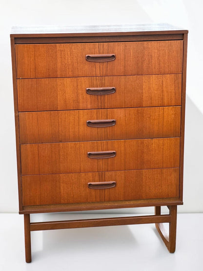 British Mid-Century Teak Tallboy, c.1960s/70s