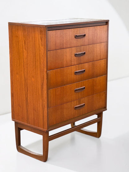 British Mid-Century Teak Tallboy, c.1960s/70s