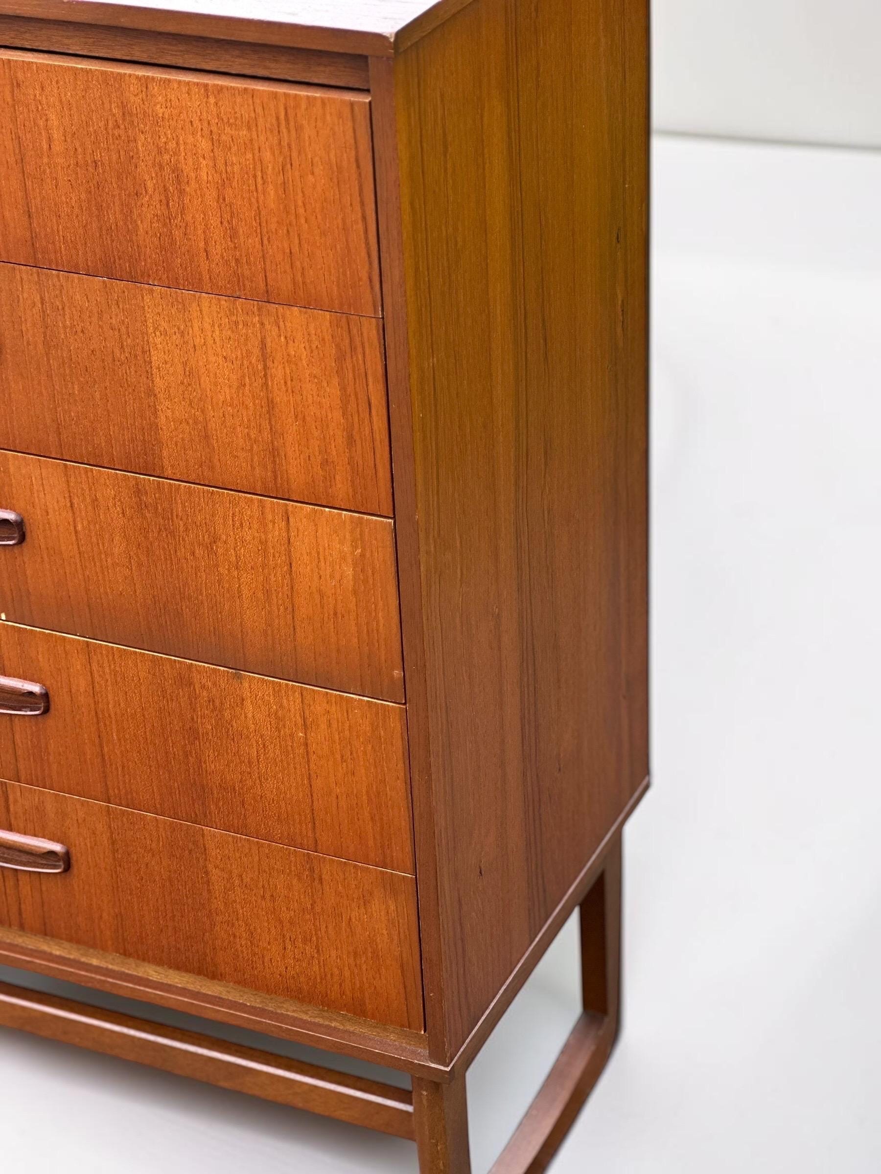 British Mid-Century Teak Tallboy, c.1960s/70s