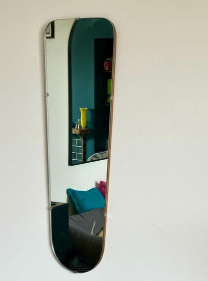 Vintage Modernist Plywood Wall Mirror | c.1960s–70s