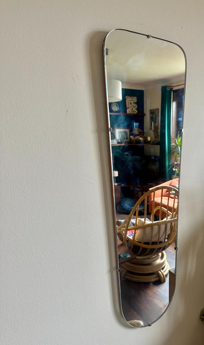 Vintage Modernist Plywood Wall Mirror | c.1960s–70s