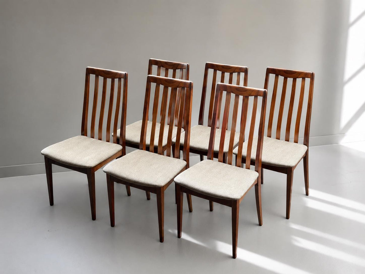 G Plan Fresco Teak Dining Chairs Set of 6 | Mid Century Modern Leslie Dandy