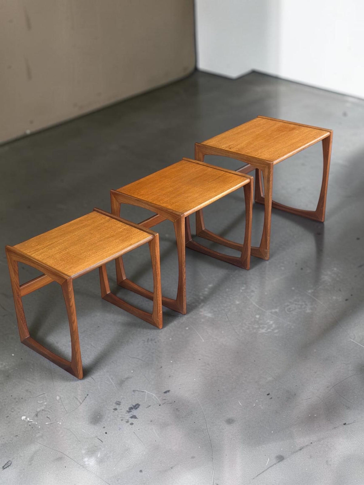 G Plan Quadrille Teak Nesting Tables, 1960s Victor Wilkins Design