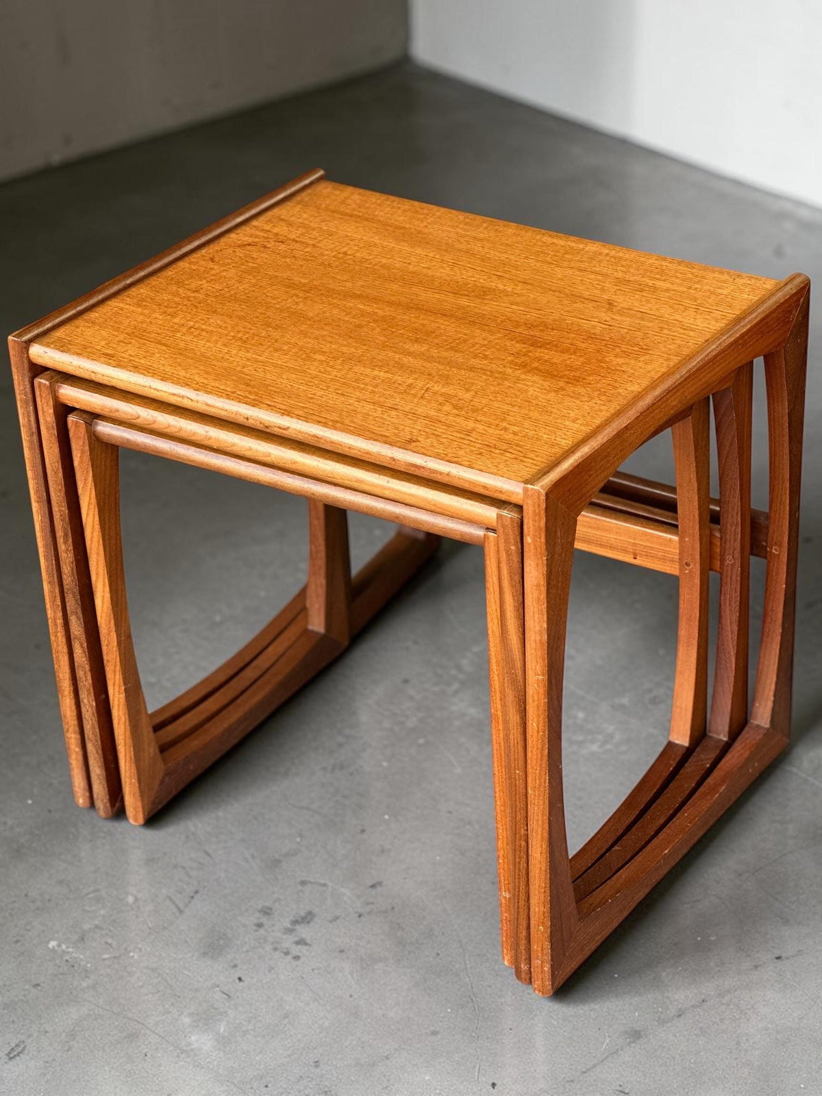 G Plan Quadrille Teak Nesting Tables, 1960s Victor Wilkins Design