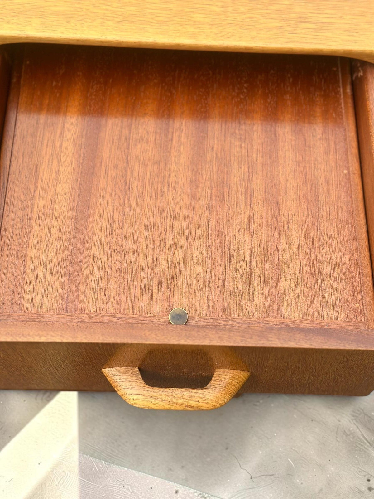 Midcentury G Plan Brandon Wardrobe with Fitted Vanity Mirror — Honey Oak, E. Gomme