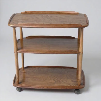 Vintage Ercol Elm & Beech Three-Tier Drinks Trolley