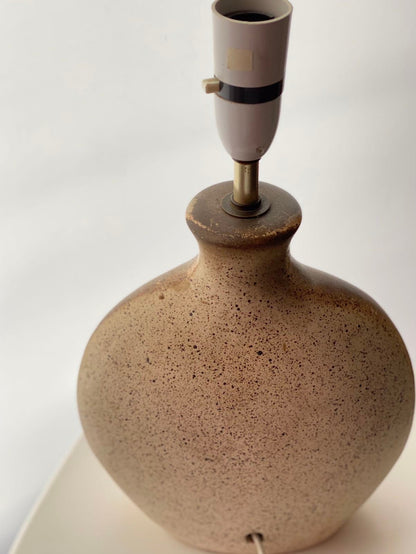 Midcentury Ceramic lamp fat lave ceramic base geometric decor relief