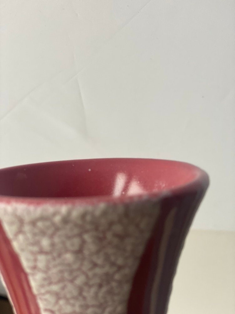 Jasba West German Crackle Vase Pink/Red Stripes