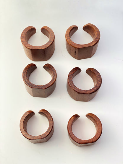 Midcentury teak napkin rings. Danish Scandinavian homeware