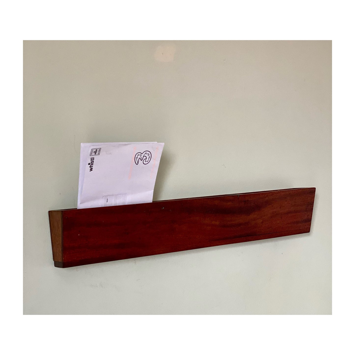 Rosewood 1950s floating letter rack tidy. Danish style