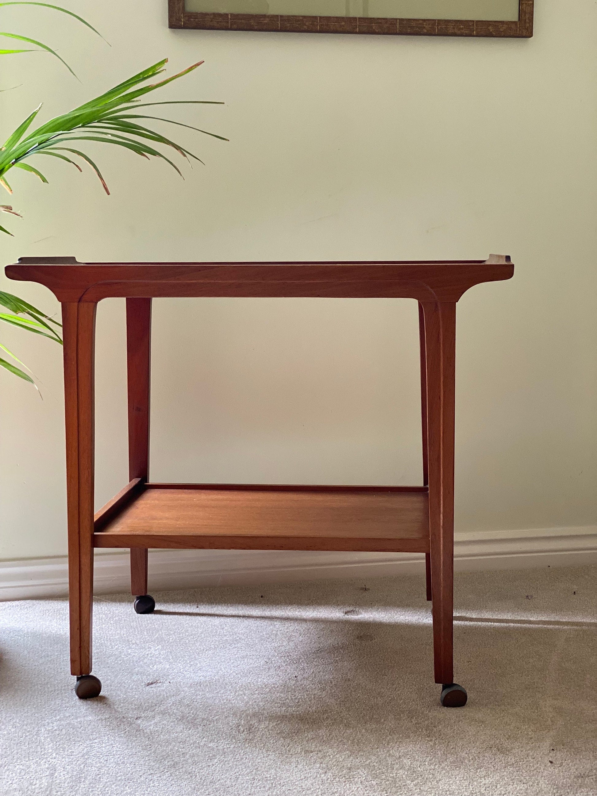 Mid-Century Oak and Teak Drinks Trolley Scandinavian Danish Style