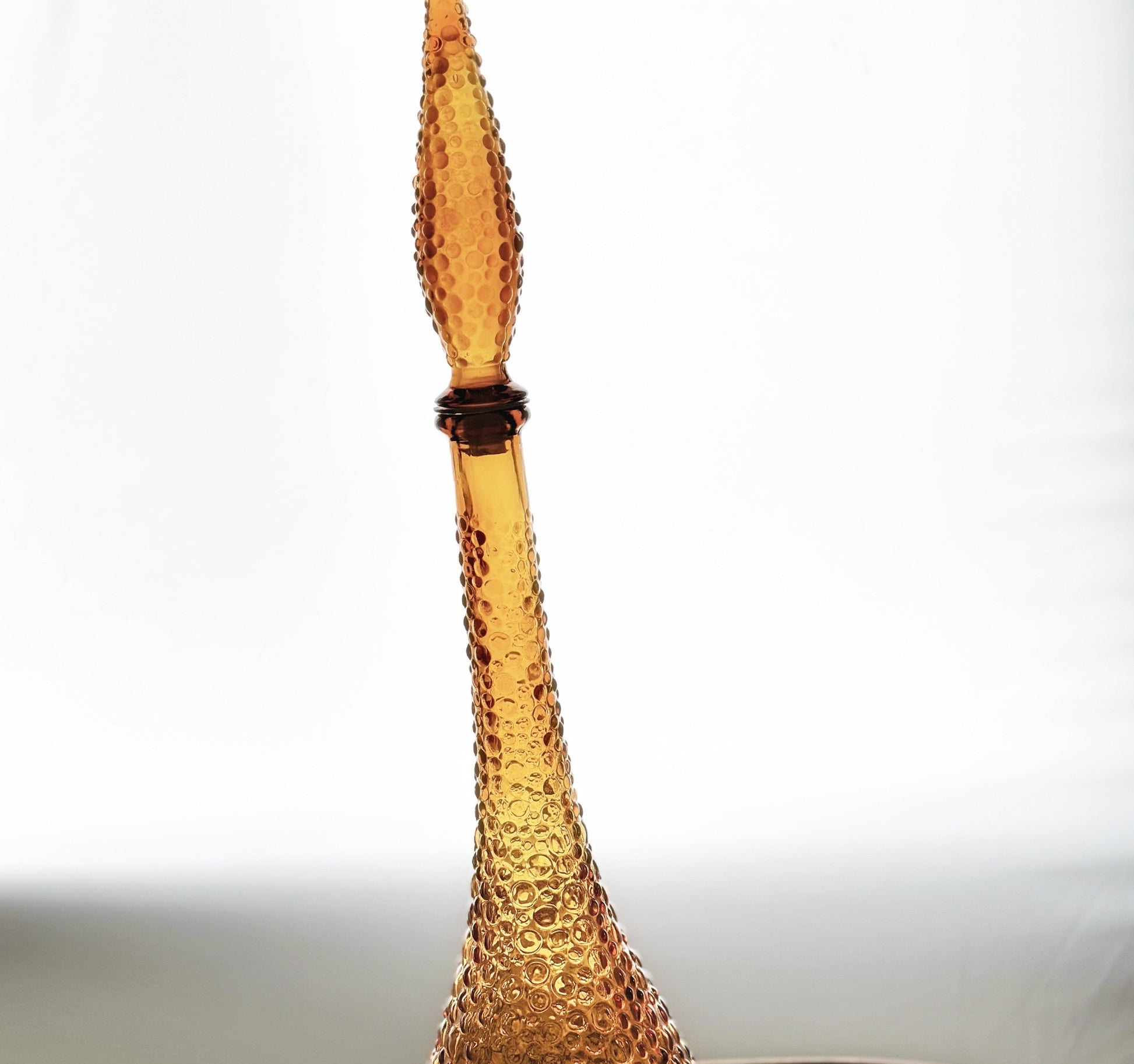 Italian Amber 'Genie' Decanter 1970s Empoli Glass