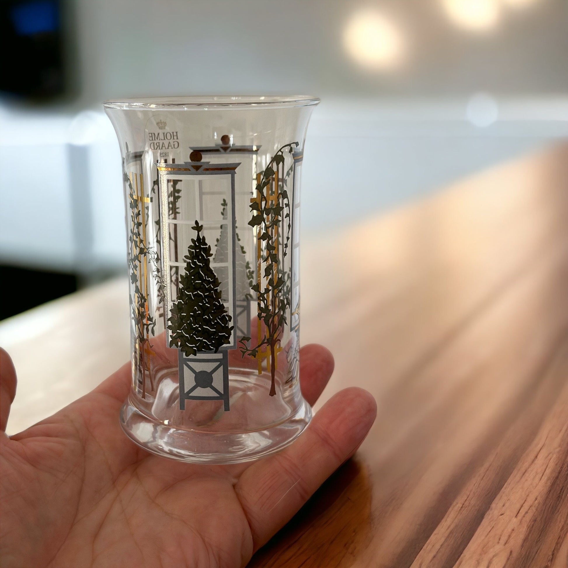 Holmegaard, Golden Christmas, Christmas Water Glass. Designed by Michael Bang and Jette Frölich