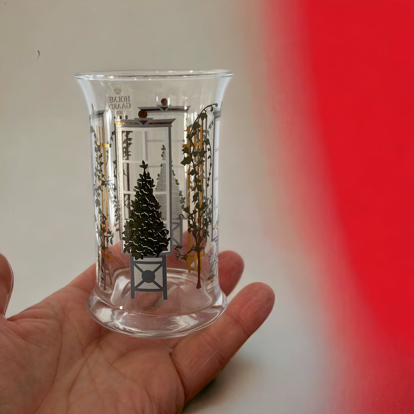 Holmegaard, Golden Christmas, Christmas Water Glass. Designed by Michael Bang and Jette Frölich