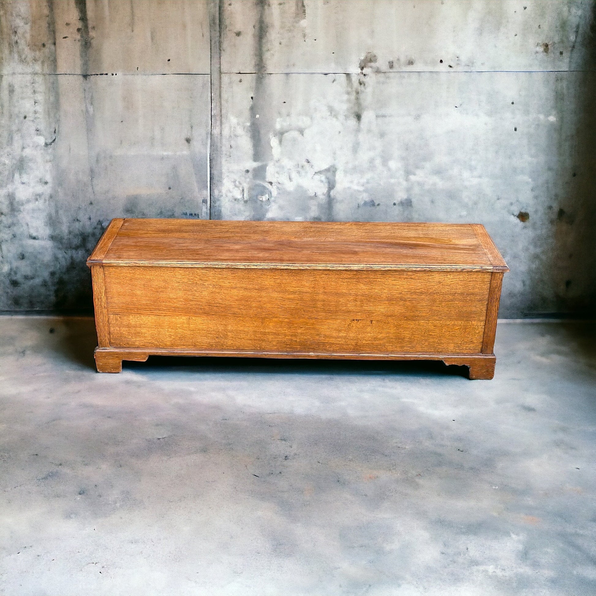 Midcentury Oak Coffer Blanket Chest Coffee Table Bench