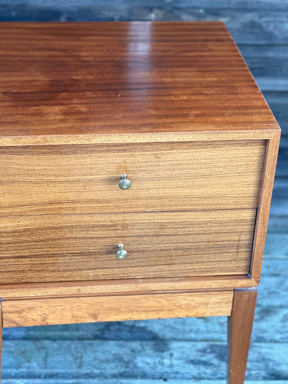 A Midcentury Two Drawer Bedside Cabinet by Uniflex 1960s
