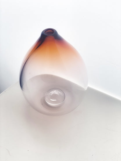 Scandinavian Influenced Art Glass Studio Teardrop Vase - Posy Vase