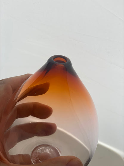 Scandinavian Influenced Art Glass Studio Teardrop Vase - Posy Vase