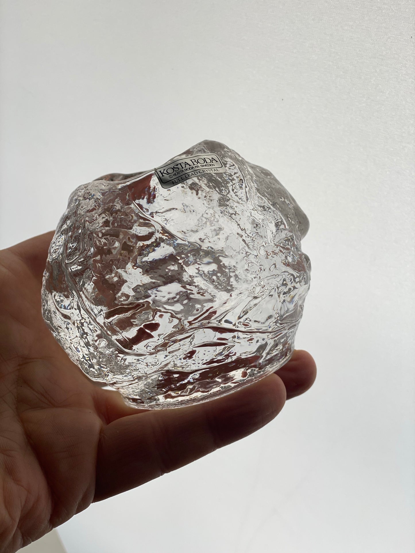 Kosta Boda Swedish Snowball Votive Candleholder 1970s Ann Wärff Design