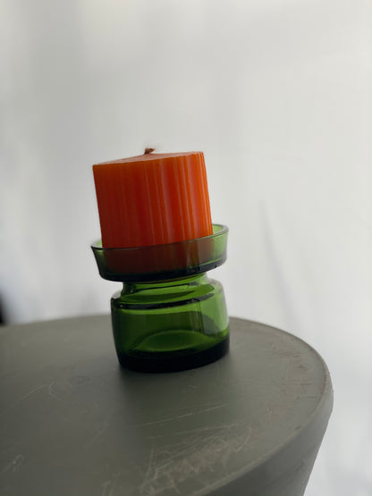 Dansk Design Candleholder with Original Candle Designed by Jens Harald Quistgaard for Dansk Design in the 1960s.
