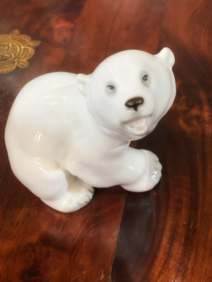 Vintage Porcelain Polar Bear Midcentury Russian