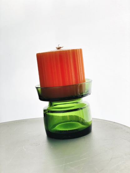 Dansk Design Candleholder with Original Candle Designed by Jens Harald Quistgaard for Dansk Design in the 1960s.