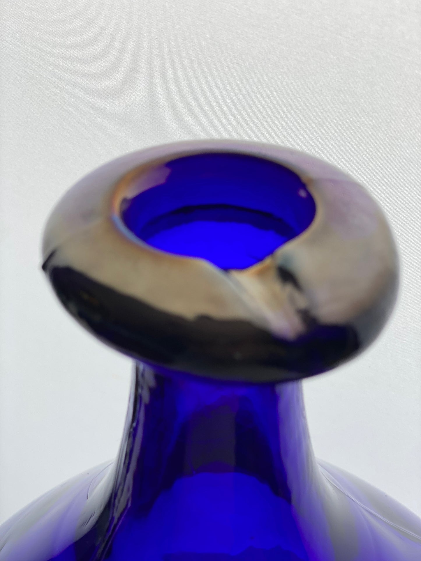 Holmegaard Large Viking Cobalt Blue Glass Decanter, and Eight Glasses,