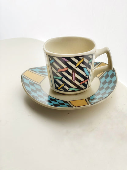 A Pair of Flash One Espresso Cups by Dorothy Hafner for Rosenthal 1980s