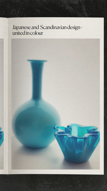 Midcentury Turquoise Scandinavian Long Necked Bulb Vase
