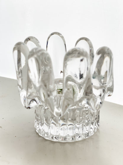 Kosta Boda Sunflower Candleholder Design By Göran Wärff Ice Glass Votive Holder Sweden