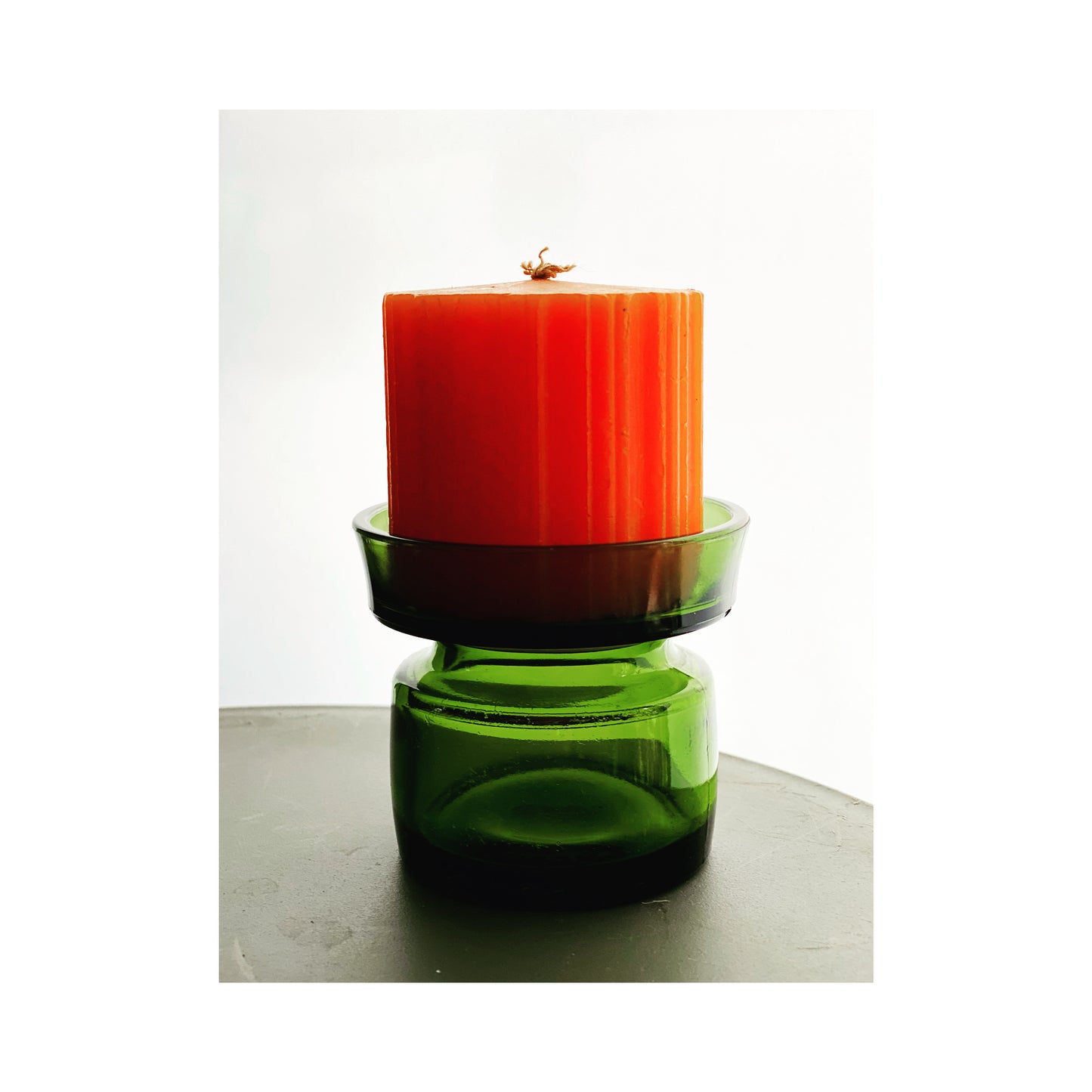 Dansk Design Candleholder with Original Candle Designed by Jens Harald Quistgaard for Dansk Design in the 1960s.