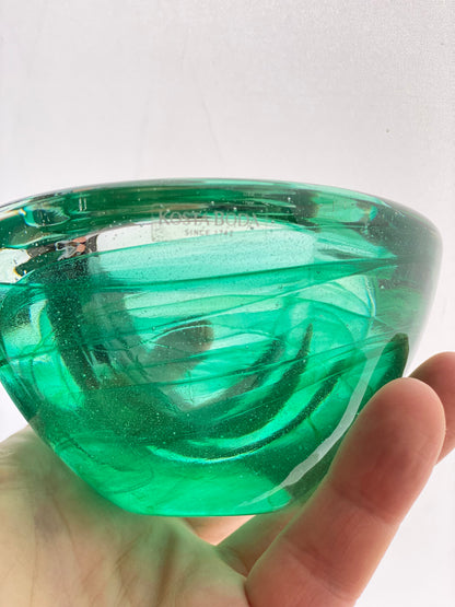 Vintage Kosta Boda Green Atoll Geode Bowl Votive Anna Ehrner