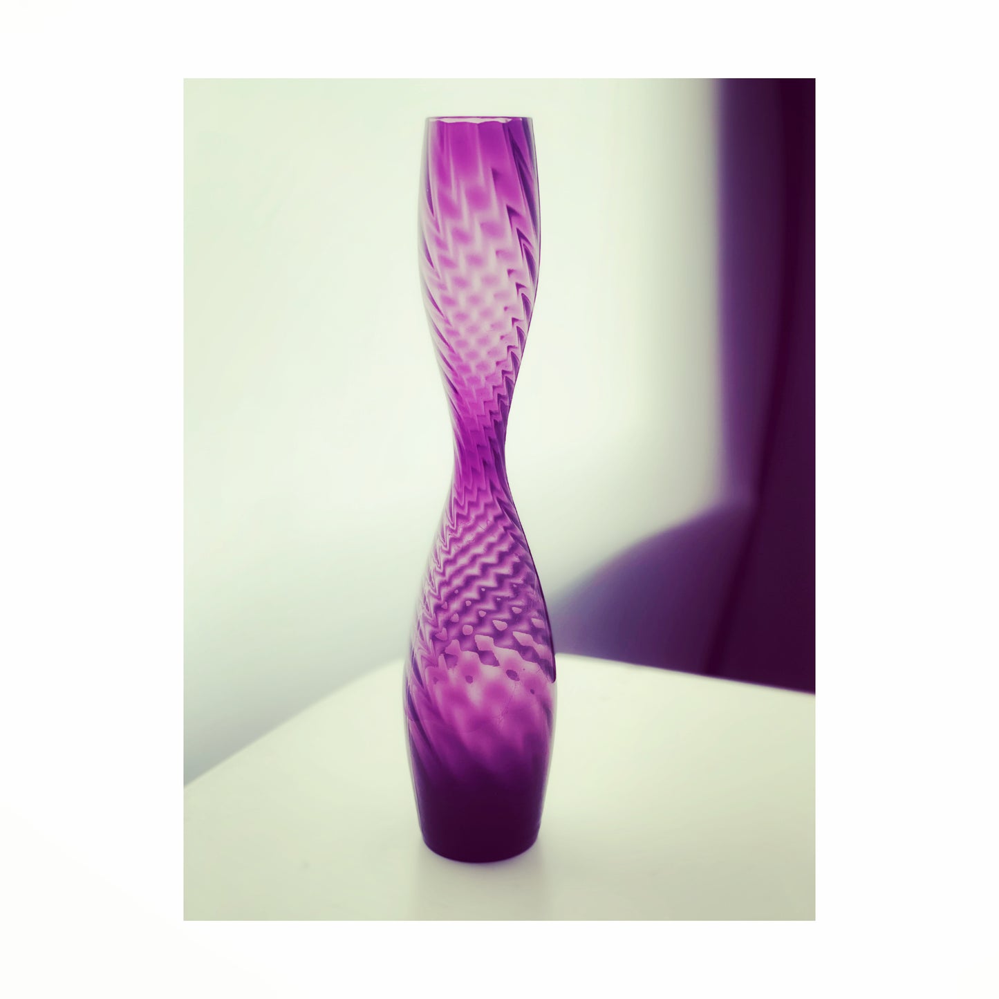 Swirls and curves - 1970s Vase - beautiful plum agate colour